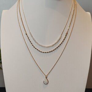 💖💖NWT LC LAUREN CONRAD MOTHER-OF-PEARL MULTI-STRAND NECKLACE